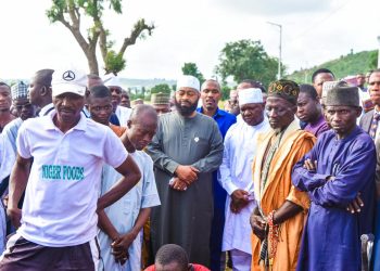 Governor Umar Bago attends the burial of Jarman Minna, All. Abdullahi Paiko.