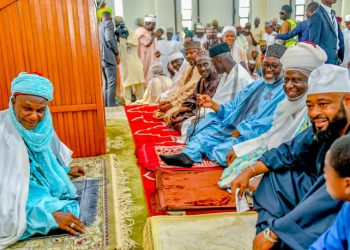 Farmer Gov Umaru Bago attends the wedding fatiha between Hajiya Hadiza Idris Kuta and Mamman Musa.